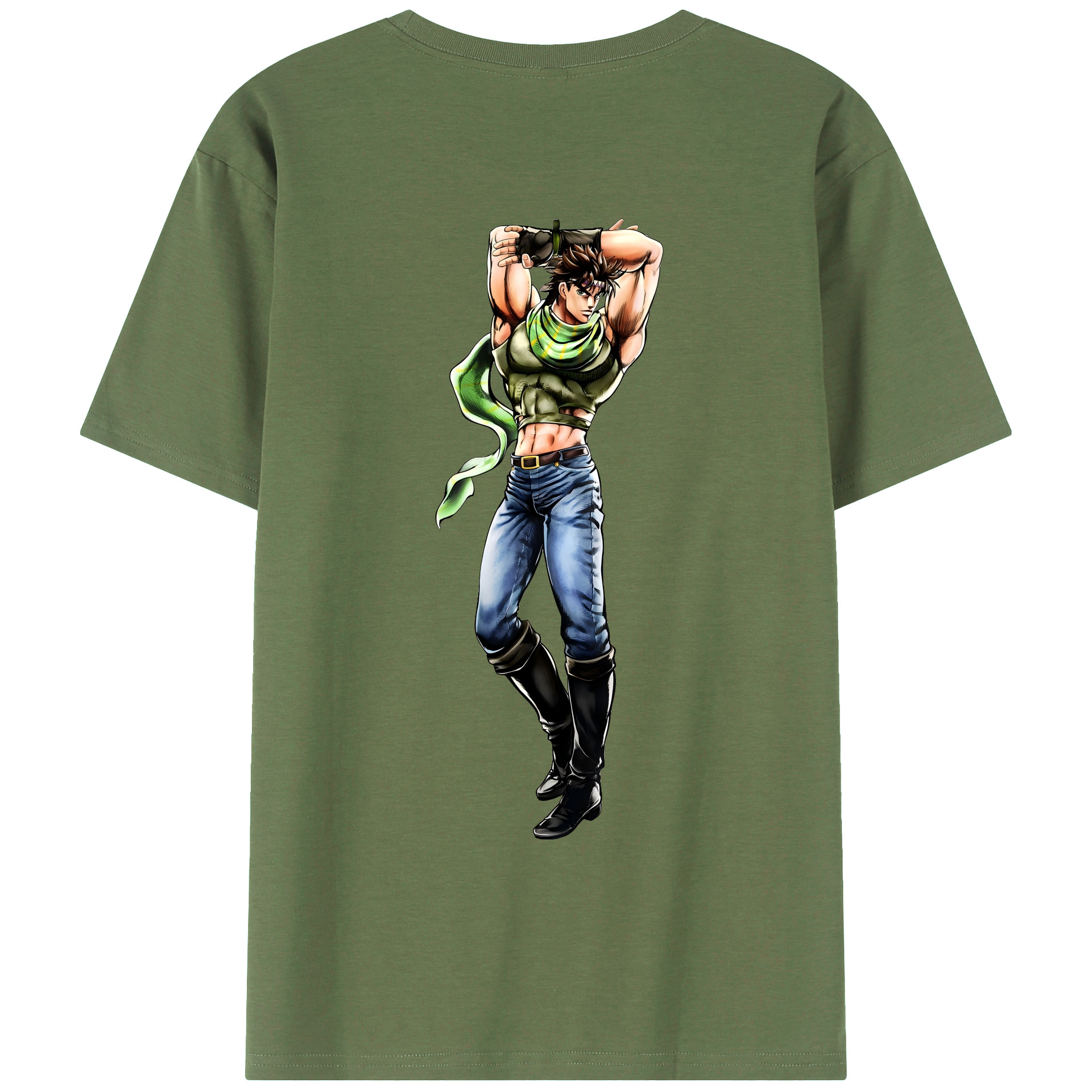 （画像用） ジョジョの奇妙な冒険 ジョセフ?ジョースター JoJo's Bizarre Adventure Joseph Joestar 綿100％ メンズ半袖Tシャツ（バックプリント） 通気性